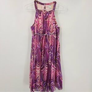 Motherhood Maternity Whimsical Fairy Dress Purple Pink with Embellished Waist M